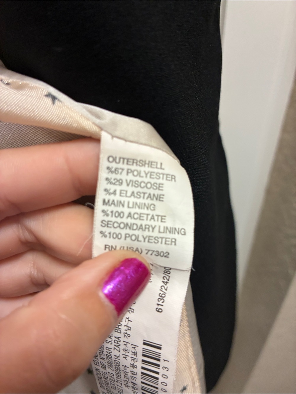 Zara black one button blazer with gathered shoulders- freshly dry cleaned - Picture 14 of 15